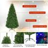 image:imageGoplus 5 FT Snow Flocked Christmas Tree Artificial Unlit Hinged Xmas Full Tree with 456 Lush Branch Tips Foldable Metal Stand Home Office Decoration Pink Gradient amp WhiteGreen