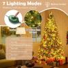 image:imageGoplus 5 FT Snow Flocked Christmas Tree Artificial Unlit Hinged Xmas Full Tree with 456 Lush Branch Tips Foldable Metal Stand Home Office Decoration Pink Gradient amp WhiteGreenwarm White