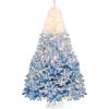 image:imageGoplus 5 FT Snow Flocked Christmas Tree Artificial Unlit Hinged Xmas Full Tree with 456 Lush Branch Tips Foldable Metal Stand Home Office Decoration Pink Gradient amp WhiteBlueprelit