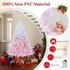 image:imageGoplus 5 FT Snow Flocked Christmas Tree Artificial Unlit Hinged Xmas Full Tree with 456 Lush Branch Tips Foldable Metal Stand Home Office Decoration Pink Gradient amp WhitePink Gradient