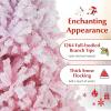 image:imageGoplus 5 FT Snow Flocked Christmas Tree Artificial Unlit Hinged Xmas Full Tree with 456 Lush Branch Tips Foldable Metal Stand Home Office Decoration Pink Gradient amp WhitePink Gradient