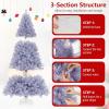 image:imageGoplus 5 FT Snow Flocked Christmas Tree Artificial Unlit Hinged Xmas Full Tree with 456 Lush Branch Tips Foldable Metal Stand Home Office Decoration Pink Gradient amp WhiteLavender