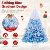 image:imageGoplus 5 FT Snow Flocked Christmas Tree Artificial Unlit Hinged Xmas Full Tree with 456 Lush Branch Tips Foldable Metal Stand Home Office Decoration Pink Gradient amp WhiteBlueprelit