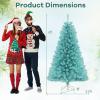 image:imageGoplus 5 FT Snow Flocked Christmas Tree Artificial Unlit Hinged Xmas Full Tree with 456 Lush Branch Tips Foldable Metal Stand Home Office Decoration Pink Gradient amp WhiteBlue