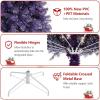 image:imageGoplus 5 FT Snow Flocked Christmas Tree Artificial Unlit Hinged Xmas Full Tree with 456 Lush Branch Tips Foldable Metal Stand Home Office Decoration Pink Gradient amp WhitePurple