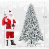 image:imageGoplus 5 FT Snow Flocked Christmas Tree Artificial Unlit Hinged Xmas Full Tree with 456 Lush Branch Tips Foldable Metal Stand Home Office Decoration Pink Gradient amp WhiteSnowy