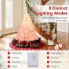image:imageGoplus 5 FT Snow Flocked Christmas Tree Artificial Unlit Hinged Xmas Full Tree with 456 Lush Branch Tips Foldable Metal Stand Home Office Decoration Pink Gradient amp WhitePinkprelit