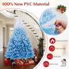 image:imageGoplus 5 FT Snow Flocked Christmas Tree Artificial Unlit Hinged Xmas Full Tree with 456 Lush Branch Tips Foldable Metal Stand Home Office Decoration Pink Gradient amp WhiteBlue Gradient