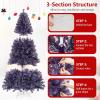 image:imageGoplus 5 FT Snow Flocked Christmas Tree Artificial Unlit Hinged Xmas Full Tree with 456 Lush Branch Tips Foldable Metal Stand Home Office Decoration Pink Gradient amp WhitePurple