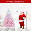 image:imageGoplus 5 FT Snow Flocked Christmas Tree Artificial Unlit Hinged Xmas Full Tree with 456 Lush Branch Tips Foldable Metal Stand Home Office Decoration Pink Gradient amp WhitePink Gradient