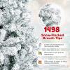 image:imageGoplus 5 FT Snow Flocked Christmas Tree Artificial Unlit Hinged Xmas Full Tree with 456 Lush Branch Tips Foldable Metal Stand Home Office Decoration Pink Gradient amp WhiteSnowy