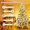 image:imageGoplus 5 FT Snow Flocked Christmas Tree Artificial Unlit Hinged Xmas Full Tree with 456 Lush Branch Tips Foldable Metal Stand Home Office Decoration Pink Gradient amp WhiteSnowyprelit
