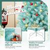 image:imageGoplus 5 FT Snow Flocked Christmas Tree Artificial Unlit Hinged Xmas Full Tree with 456 Lush Branch Tips Foldable Metal Stand Home Office Decoration Pink Gradient amp WhiteBlue