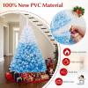 image:imageGoplus 5 FT Snow Flocked Christmas Tree Artificial Unlit Hinged Xmas Full Tree with 456 Lush Branch Tips Foldable Metal Stand Home Office Decoration Pink Gradient amp WhiteBlue Gradient