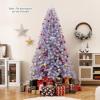 image:imageGoplus 5 FT Snow Flocked Christmas Tree Artificial Unlit Hinged Xmas Full Tree with 456 Lush Branch Tips Foldable Metal Stand Home Office Decoration Pink Gradient amp WhiteLavender