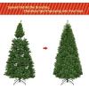 image:imageGoplus 5 FT Snow Flocked Christmas Tree Artificial Unlit Hinged Xmas Full Tree with 456 Lush Branch Tips Foldable Metal Stand Home Office Decoration Pink Gradient amp WhiteGreen