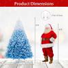 image:imageGoplus 5 FT Snow Flocked Christmas Tree Artificial Unlit Hinged Xmas Full Tree with 456 Lush Branch Tips Foldable Metal Stand Home Office Decoration Pink Gradient amp WhiteBlue Gradient