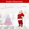 image:imageGoplus 5 FT Snow Flocked Christmas Tree Artificial Unlit Hinged Xmas Full Tree with 456 Lush Branch Tips Foldable Metal Stand Home Office Decoration Pink Gradient amp WhitePink Gradient