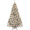 image:imageGoplus 5 FT Snow Flocked Christmas Tree Artificial Unlit Hinged Xmas Full Tree with 456 Lush Branch Tips Foldable Metal Stand Home Office Decoration Pink Gradient amp WhiteSnowyprelit