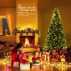 image:imageGoplus 5 FT Snow Flocked Christmas Tree Artificial Unlit Hinged Xmas Full Tree with 456 Lush Branch Tips Foldable Metal Stand Home Office Decoration Pink Gradient amp WhiteGreen