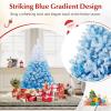 image:imageGoplus 5 FT Snow Flocked Christmas Tree Artificial Unlit Hinged Xmas Full Tree with 456 Lush Branch Tips Foldable Metal Stand Home Office Decoration Pink Gradient amp WhiteBlue Gradient