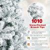 image:imageGoplus 5 FT Snow Flocked Christmas Tree Artificial Unlit Hinged Xmas Full Tree with 456 Lush Branch Tips Foldable Metal Stand Home Office Decoration Pink Gradient amp WhiteSnowy