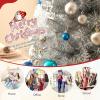image:imageGoplus 5 FT Snow Flocked Christmas Tree Artificial Unlit Hinged Xmas Full Tree with 456 Lush Branch Tips Foldable Metal Stand Home Office Decoration Pink Gradient amp WhiteSilver