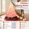 image:imageGoplus 5 FT Snow Flocked Christmas Tree Artificial Unlit Hinged Xmas Full Tree with 456 Lush Branch Tips Foldable Metal Stand Home Office Decoration Pink Gradient amp WhitePinkprelit
