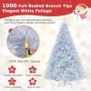 image:imageGoplus 5 FT Snow Flocked Christmas Tree Artificial Unlit Hinged Xmas Full Tree with 456 Lush Branch Tips Foldable Metal Stand Home Office Decoration Pink Gradient amp WhiteWhite