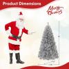 image:imageGoplus 5 FT Snow Flocked Christmas Tree Artificial Unlit Hinged Xmas Full Tree with 456 Lush Branch Tips Foldable Metal Stand Home Office Decoration Pink Gradient amp WhiteSilver