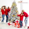 image:imageGoplus 5 FT Snow Flocked Christmas Tree Artificial Unlit Hinged Xmas Full Tree with 456 Lush Branch Tips Foldable Metal Stand Home Office Decoration Pink Gradient amp WhiteSnowy