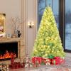 image:imageGoplus 5 FT Snow Flocked Christmas Tree Artificial Unlit Hinged Xmas Full Tree with 456 Lush Branch Tips Foldable Metal Stand Home Office Decoration Pink Gradient amp WhiteLime Green