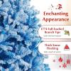 image:imageGoplus 5 FT Snow Flocked Christmas Tree Artificial Unlit Hinged Xmas Full Tree with 456 Lush Branch Tips Foldable Metal Stand Home Office Decoration Pink Gradient amp WhiteBlue Gradient