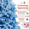 image:imageGoplus 5 FT Snow Flocked Christmas Tree Artificial Unlit Hinged Xmas Full Tree with 456 Lush Branch Tips Foldable Metal Stand Home Office Decoration Pink Gradient amp WhiteBlue Gradient