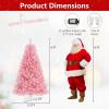 image:imageGoplus 5 FT Snow Flocked Christmas Tree Artificial Unlit Hinged Xmas Full Tree with 456 Lush Branch Tips Foldable Metal Stand Home Office Decoration Pink Gradient amp WhitePink