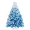 image:imageGoplus 5 FT Snow Flocked Christmas Tree Artificial Unlit Hinged Xmas Full Tree with 456 Lush Branch Tips Foldable Metal Stand Home Office Decoration Pink Gradient amp WhiteBlue Gradient