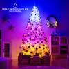 image:imageGoplus 5 FT Snow Flocked Christmas Tree Artificial Unlit Hinged Xmas Full Tree with 456 Lush Branch Tips Foldable Metal Stand Home Office Decoration Pink Gradient amp WhiteWhite