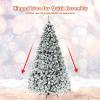 image:imageGoplus 5 FT Snow Flocked Christmas Tree Artificial Unlit Hinged Xmas Full Tree with 456 Lush Branch Tips Foldable Metal Stand Home Office Decoration Pink Gradient amp WhiteSnowyprelit