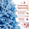 image:imageGoplus 5 FT Snow Flocked Christmas Tree Artificial Unlit Hinged Xmas Full Tree with 456 Lush Branch Tips Foldable Metal Stand Home Office Decoration Pink Gradient amp WhiteBlue Gradient
