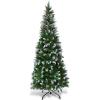 image:imageGoplus 7 FT PreLit Spiral Christmas Tree Artificial Xmas Tree with 791 Branch Tips 220 Warm White LED Lights 8 Modes 60 Pine Cones Red Berries Metal Stand Home Office Party Holiday DecorationGreen