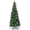 image:imageGoplus 7 FT PreLit Spiral Christmas Tree Artificial Xmas Tree with 791 Branch Tips 220 Warm White LED Lights 8 Modes 60 Pine Cones Red Berries Metal Stand Home Office Party Holiday DecorationGreen