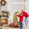 image:imageGoplus 7 FT PreLit Spiral Christmas Tree Artificial Xmas Tree with 791 Branch Tips 220 Warm White LED Lights 8 Modes 60 Pine Cones Red Berries Metal Stand Home Office Party Holiday DecorationGreen With Snow