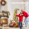 image:imageGoplus 7 FT PreLit Spiral Christmas Tree Artificial Xmas Tree with 791 Branch Tips 220 Warm White LED Lights 8 Modes 60 Pine Cones Red Berries Metal Stand Home Office Party Holiday DecorationGreen With Snow