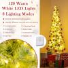 image:imageGoplus 7 FT PreLit Spiral Christmas Tree Artificial Xmas Tree with 791 Branch Tips 220 Warm White LED Lights 8 Modes 60 Pine Cones Red Berries Metal Stand Home Office Party Holiday DecorationGreen With Snow