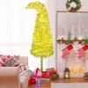 image:imageGoplus 7 FT PreLit Spiral Christmas Tree Artificial Xmas Tree with 791 Branch Tips 220 Warm White LED Lights 8 Modes 60 Pine Cones Red Berries Metal Stand Home Office Party Holiday DecorationGreen With Snow