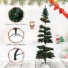 image:imageGoplus 7 FT PreLit Spiral Christmas Tree Artificial Xmas Tree with 791 Branch Tips 220 Warm White LED Lights 8 Modes 60 Pine Cones Red Berries Metal Stand Home Office Party Holiday DecorationGreen With Pine Cones