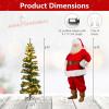 image:imageGoplus 7 FT PreLit Spiral Christmas Tree Artificial Xmas Tree with 791 Branch Tips 220 Warm White LED Lights 8 Modes 60 Pine Cones Red Berries Metal Stand Home Office Party Holiday DecorationGreen With Pine Cones