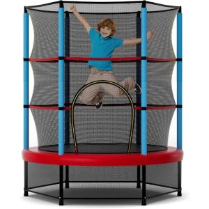 image:imageGoplus 55 Trampoline for Kids ASTM Approved Toddler Trampoline wEnclosure Safety Net Bouncy Jumping Mat Seamless Design Indoor Outdoor Mini Recreational Rebounder for Boys GirlsBlueRed