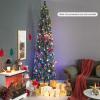 image:imageGoplus 6ft Fiber Optic Artificial Christmas Tree Prelit Premium Spruce Tree with Solid Metal Stand 617 Branch Tips Xmas Full Tree for Indoor Holiday DecorationPencil Tree