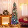 image:imageGoplus 6ft Fiber Optic Artificial Christmas Tree Prelit Premium Spruce Tree with Solid Metal Stand 617 Branch Tips Xmas Full Tree for Indoor Holiday DecorationPencil Tree